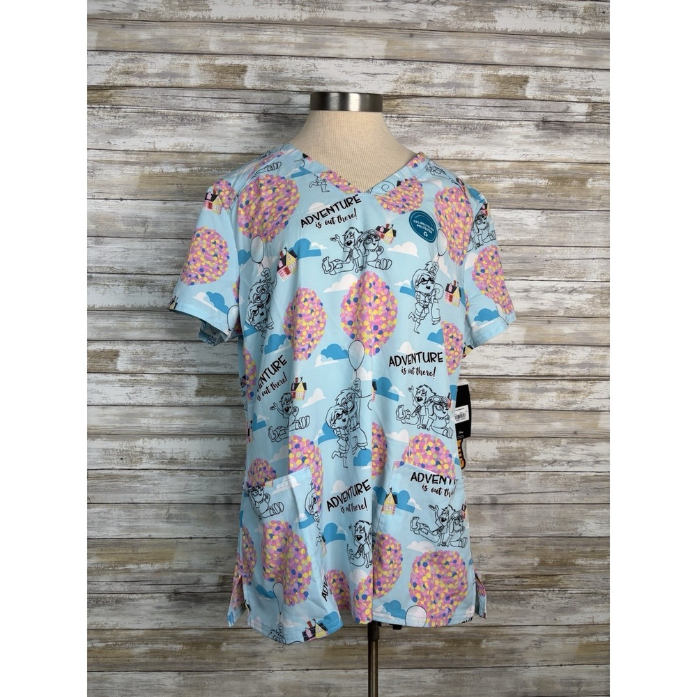 UP! Cherokee Scrubs Tooniforms Disney‎ V Neck Top XL NWT